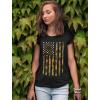 imageTstars Sunflower Shirt for Women Summer Top American Flag 4th of July Women TShirtBlack