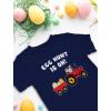 imageTstars Trade Brother for Easter Eggs Funny Siblings Egg Hunting TShirt for Toddler ampamp Youth Boys GirlsTractor  Navy