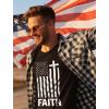 imageTstars Vintage US Flag 4th of July Shirts for Men American Patriotic Faith Long Sleeve ShirtBlack