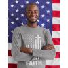 imageTstars Vintage US Flag 4th of July Shirts for Men American Patriotic Faith Long Sleeve ShirtGray
