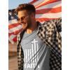 imageTstars Vintage US Flag 4th of July Shirts for Men American Patriotic Faith Long Sleeve ShirtGray
