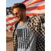 imageTstars Vintage US Flag 4th of July Shirts for Men American Patriotic Long Sleeve ShirtGray