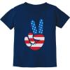 imageTstars American Flag Peace Sign 4th of July Toddler Kids TShirtNavy
