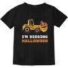 imageTstars Bulldozer Digging Halloween Shirts for Kids Construction Pumpkin Face Toddler Girls Boys TShirtBlack
