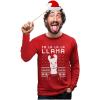 imageTstars FA La La Llama Ugly Christmas Shirt for Men Tacky Sweater Style Holiday Xmas Mens Long Sleeve TShirtRed