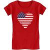 imageTstars Girls 4th of July Shirt American Heart Flag Toddler Kids Girls Fitted TShirtRed