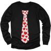 imageTstars Red Hearts Tie Girls Boys Valentines Day Shirt Gifts for Kids Valentine Long Sleeve Shirts for Youth KidsBlack