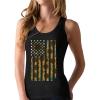 imageTstars Sunflower Tank for Women Summer Top American Flag 4th of July Racerback Tank TopBlack