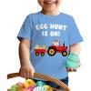 imageTstars Trade Brother for Easter Eggs Funny Siblings Egg Hunting TShirt for Toddler ampamp Youth Boys GirlsTractor  California Blue