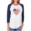 imageTstars US Heart Flag 4th of July Tops for Women 34 Sleeve Womens Patriotic ShirtsBlueWhiteRed