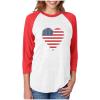 imageTstars US Heart Flag 4th of July Tops for Women 34 Sleeve Womens Patriotic ShirtsRedWhite