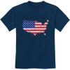 imageUSA American Flag 4th of July Patriotic Youth Kids TShirtNavy