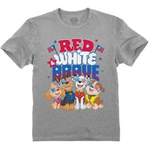 imageRed White and Brave Paw Patrol Girls Boys 4th of July Shirt USA American Flag Memorial Day Kids Patriotic Kids TShirtGray