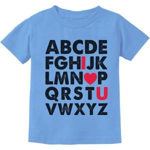 imageTstars ABC I Love You Toddler Girls Boys Valentines Day Shirt Alphabet Kids Valentine Shirts for ToddlersCalifornia Blue