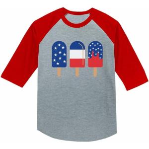 imageTstars American Flag Popsicle Girls Boys 4th of July Shirt Toddler Kids Patriotic ShirtsRed