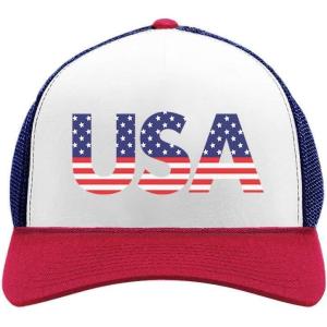 imageTstars American USA Flag 4th of July Independence Day Patriot Trucker Hat Mesh CapBlueWhiteRed