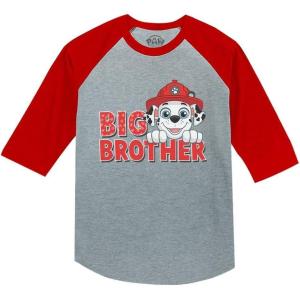 imageTstars Big Brother Shirt Paw Patrol Marshall 34 Sleeve Baseball Jersey Toddler ShirtRed