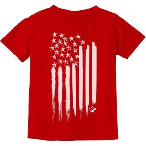 imageTstars Big White USA Flag 4th of July Shirts for Boys Girls Kids Youth Kids TShirtRed