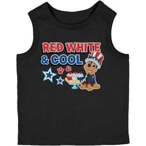 imageTstars Chase Birthday Boy Shirt Gifts for Boys 2nd 3rd 4th 5th Paw Patrol Tank Top Summer Toddler Unisex Sleeveless Shirt4th of July  Black