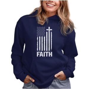 imageTstars Faith American Flag Sweater Women 4th of July Womens Patriotic Sweatshirt HoodieBlue