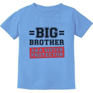 imageTstars Gift for Big Brother AKA Little Sister Protector ToddlerInfant Kids TShirtCalifornia Blue