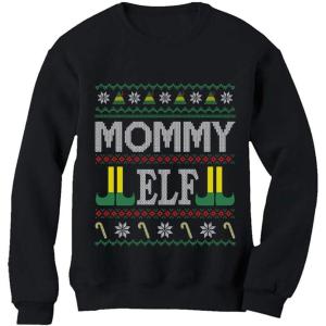imageTstars Matching Family Elf Ugly Christmas Sweatshirts for Mom Dad Son Daughter Outfits Mommy AdultsBlack