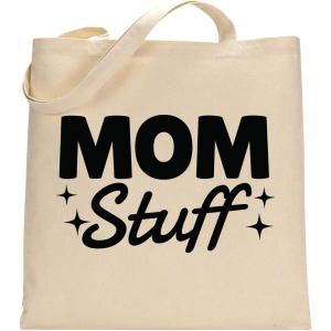 imageTstars Mom Life Funny Canvas Tote Bag for Women New Mommy Gifts Everyday Bags Tote BagMom Stuff  Natural