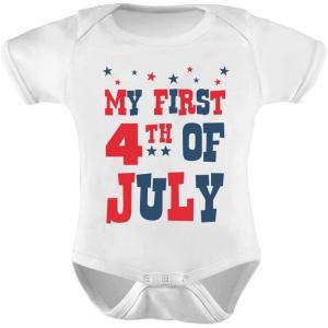 imageTstars My First 4th of July Baby Boy Girl Outfit Memorial Day American USA Flag Patriotic Infant Bodysuit