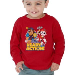 imageTstars Paw Patrol Ready for Action Chase Marshall Toddler Kids Long Sleeve TShirtRed