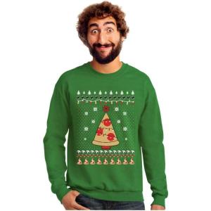 imageTstars Pizza Ugly Christmas Sweater Funny Xmas Pizza Tree SweatshirtGreen