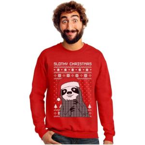 imageTstars Pizza Ugly Christmas Sweater Funny Xmas Pizza Tree SweatshirtRed