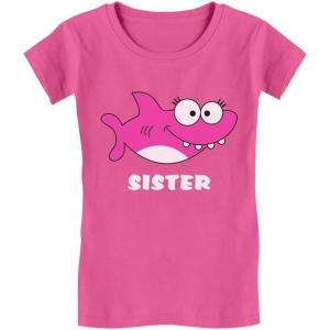 imageTstars Shark Shirt for Sister Gift for Big Sister Infant Girls Fitted TShirtWow Pink