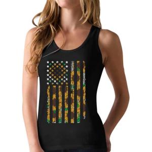 imageTstars Sunflower Tank for Women Summer Top American Flag 4th of July Racerback Tank TopBlack