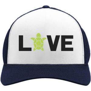 imageTstars TeeStars  I Love Turtles  Animal Lover Turtle Print Cute Trucker Hat Mesh CapNavyWhite
