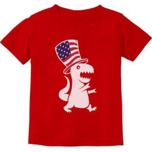 imageTstars Trex Dinosaur American Flag Boys 4th of July Shirt Toddler Kids Patriotic ShirtsRed