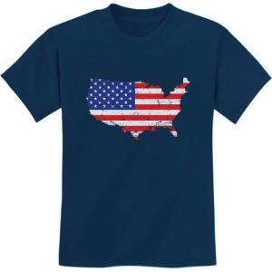 imageUSA American Flag 4th of July Patriotic Youth Kids TShirtNavy
