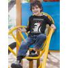 imageTstars Boys Ugly Christmas Shirt Santa Dinosaur Tacky Sweater Style Xmas Holiday Youth Kids Long Sleeve TShirtBlack