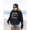 imageTstars Faith Over Fear Hoodie Gifts for Women Teen Girls Religious Sayings Sweatshirt HoodiesBlack