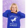 imageTstars Horse Sweatshirt for Girls Just A Girl Who Loves Horses Youth Kids SweatshirtsBlue