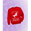 imageTstars Horse Sweatshirt for Girls Just A Girl Who Loves Horses Youth Kids SweatshirtsRed