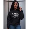 imageTstars Normal People Scare Me Funny Graphic Hoodies for Women with Sayings Womens Novelty Sarcastic HoodieBlack