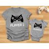 imageTstars Player 1 ampamp Player 2 Dad and Baby Matching Outfits  Funny Gamer Shirt Set for Fathers Day and New DadsDad Gray  Baby Gray