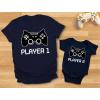imageTstars Player 1 ampamp Player 2 Dad and Baby Matching Outfits  Funny Gamer Shirt Set for Fathers Day and New DadsDad Navy  Baby Navy