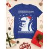 imageTstars Trex Santa Ugly Christmas Shirt Men Dinosaur Holiday Xmas Shirts for MenBlue