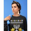 imageTstars Ugly Hanukkah Sweatshirt for Women Teen Girls Tacky Chanukah Christmas Jewish Holiday SweatshirtsBlack