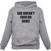 imageTstars  She Doesnt Even Go Here Easy Halloween Costume Teen HoodieGray