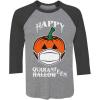 imageTstars Happy Halloween Shirt 2020 Quarantine Pumpkin 34 Sleeve Baseball Jersey ShirtBlackGray