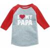 imageTstars I Love Heart My Papa 34 Sleeve Baseball Jersey Toddler ShirtRed