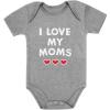 imageTstars I Love My Moms  Gay Pride Infant Valentines Baby BodysuitGray