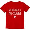 imageTstars My Brother is AuSome Autism Awareness Siblings Toddler Infant Kids TShirtRed